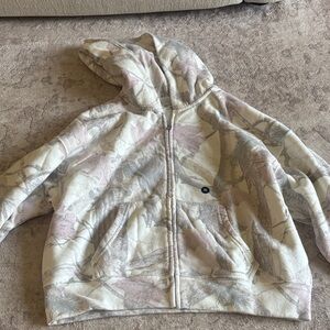 Oversized Camo Zip-Up Hoodie